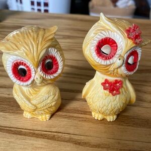 Vintage owl salt and pepper shakers